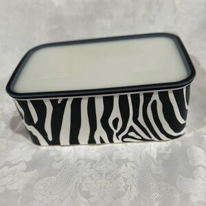 NWOT Vintage Tupperware Zebra Print Rectangular Container Special Edition